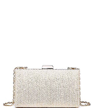 LUXURY MALTA BOX VEGAN CLUTCH BAG WITH CHAIN JY-18603