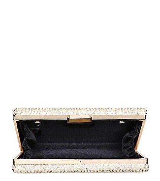 LUXURY MALTA BOX VEGAN CLUTCH BAG WITH CHAIN JY-18603