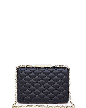 LUXURY QUILTED VIXEN BOX CLUTCH WITH SLING CHAIN JY-18837