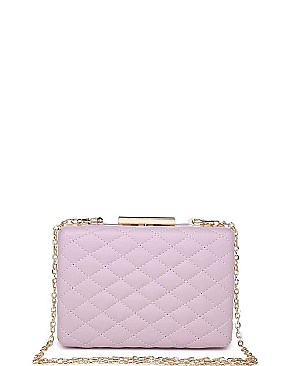LUXURY QUILTED VIXEN BOX CLUTCH WITH SLING CHAIN JY-18837