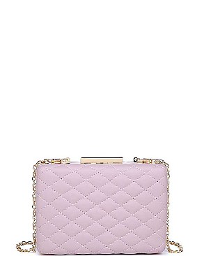 LUXURY QUILTED VIXEN BOX CLUTCH WITH SLING CHAIN JY-18837