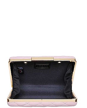LUXURY QUILTED VIXEN BOX CLUTCH WITH SLING CHAIN JY-18837