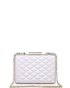 LUXURY QUILTED VIXEN BOX CLUTCH WITH SLING CHAIN JY-18837