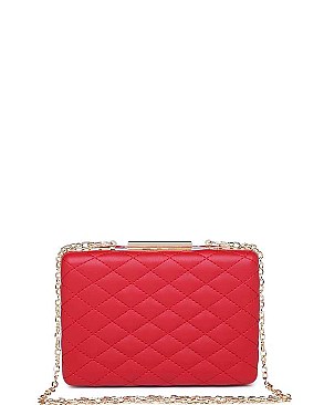 LUXURY QUILTED VIXEN BOX CLUTCH WITH SLING CHAIN JY-18837