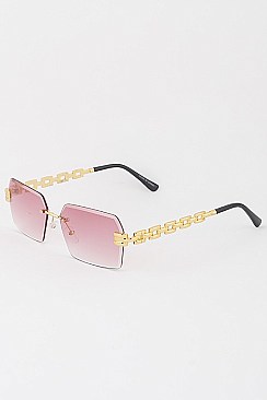 Pack of 12 LINK CHAIN Rimless Square Sunglasses