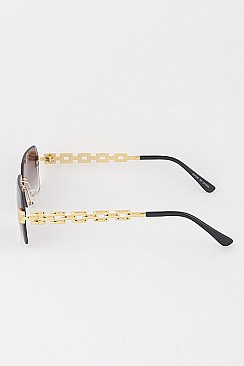 Pack of 12 LINK CHAIN Rimless Square Sunglasses