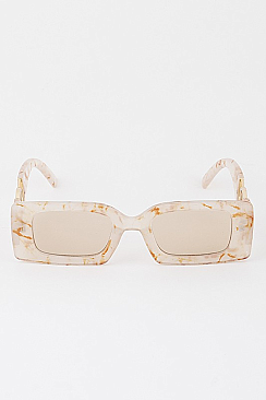 Pack of 12 Gold Lion Head Emblem Bulky Square Sunglasses Set