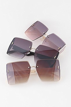 Pack of 12 Rimless Bolted Butterfly Sunglasses