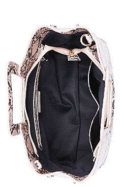SNAKE SKIN TOTE BAG WITH LONG STRAP