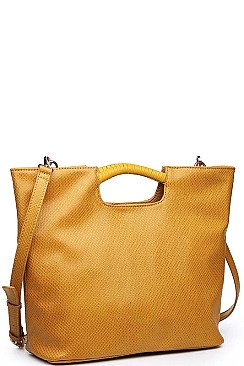 SILAS TEXTURED TOTE BAG WITH LONG STRAP