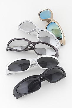 Pack of 12 Metalic Fashion Oval Sunglasses