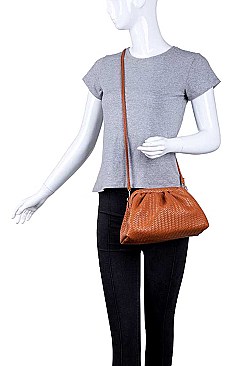 MABLE WOVEN LEATHER DESIGN CROSSBODY BAG