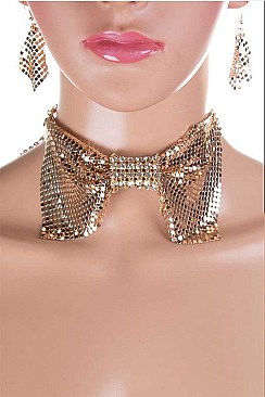 VERSATILE CHAINMILL HOLIDAY BOW TIE NECKLACE SET