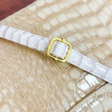 Patent Croc -V- Emblem Bucket Handbag