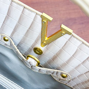 Patent Croc -V- Emblem Bucket Handbag