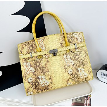 yellow handbags wholesale padlock