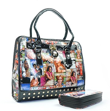 Obama Padlock Satchel Handbags With Wallet - Set