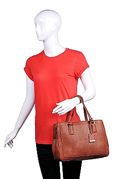 LUXURY BANYAN PEBBLED VEGAN SATCHEL BAG WITH LONG STRAP JY-20021