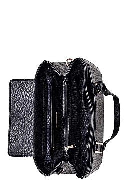 LUXURY BANYAN PEBBLED VEGAN SATCHEL BAG WITH LONG STRAP JY-20021