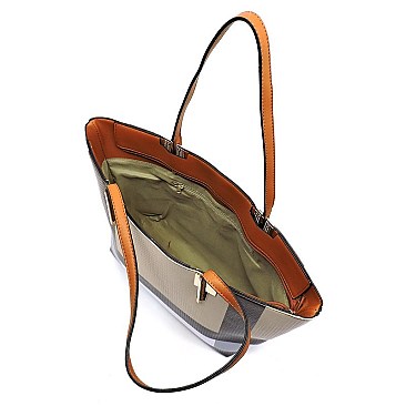 Plaid Check 2-in-1 Shopper & Clutch Set