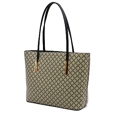 2-in-1 Diamond Check Tote Set