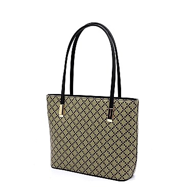 2-in-1 Diamond Check Tote Set