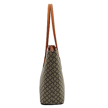 2-in-1 Diamond Check Tote Set