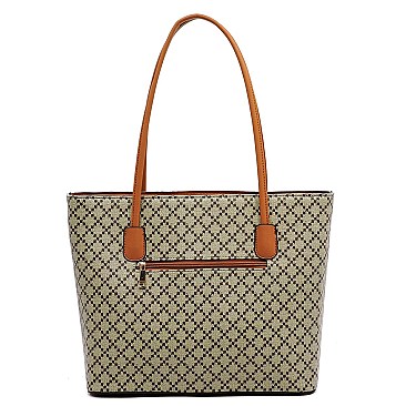 2-in-1 Diamond Check Tote Set