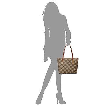 2-in-1 Diamond Check Tote Set