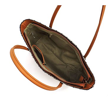2-in-1 Diamond Check Tote Set