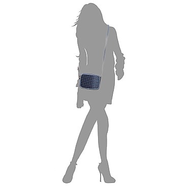 Micro Studded Denim Box Satchel