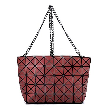 Glossy Geometric Crossbody Bag Clutch