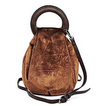 Round Handle Velvet Satchel