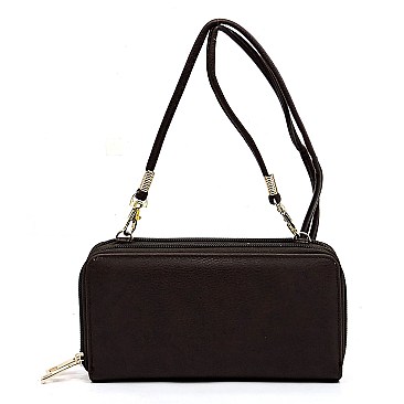 Double Zip Around Crossbody Wallet