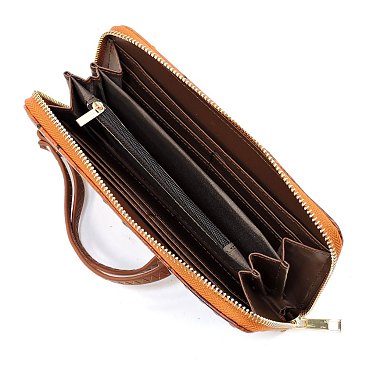 Side Ring Large Hooked Single Strap Ostrich Print Embossed Hobo SET