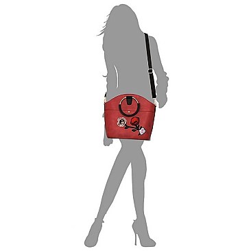 Round Top Handle Flower Satchel