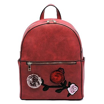 Embroidered Flower Backpack