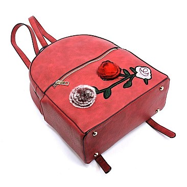 Embroidered Flower Backpack