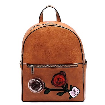 Embroidered Flower Backpack