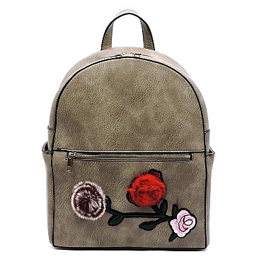 Embroidered Flower Backpack