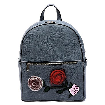 Embroidered Flower Backpack