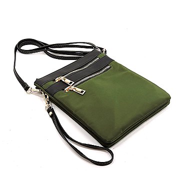 PEGASO Zip Nylon Crossbody Bag Wristlet