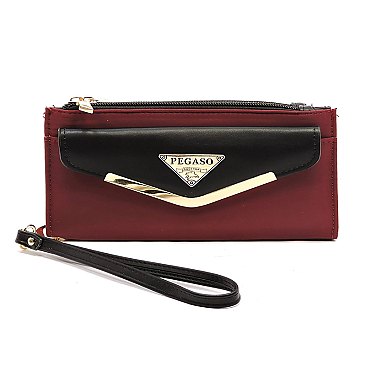 PEGASO Nylon Bifold Envelope Wallet Wristlet