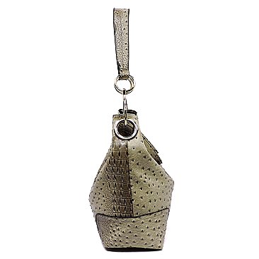 Ostrich Croc Classic Bucket Bag