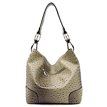 Ostrich Croc Classic Bucket Bag