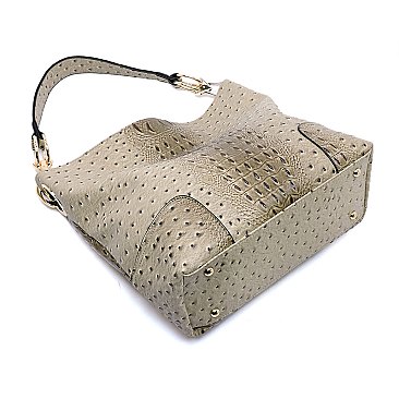 Ostrich Croc Classic Bucket Bag