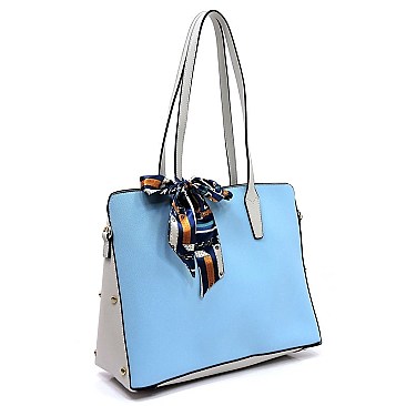 Saffiano Colorblock Scarf 2-in-1 Satchel