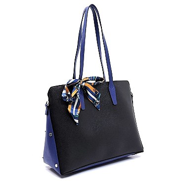 Saffiano Colorblock Scarf 2-in-1 Satchel