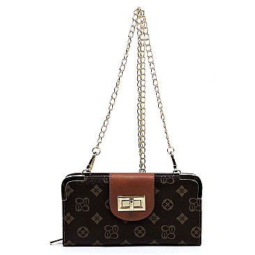 MONOGRAM FLAP TURN LOCK WALLET WRISTLET