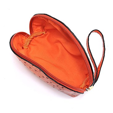 3 in 1 Ostrich Embossed Turn-Lock Satchel Tote SET